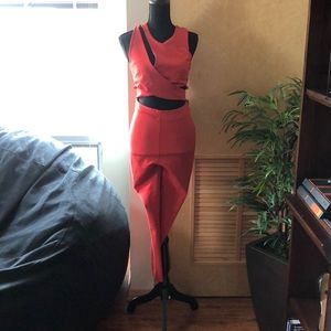 Bebe red jumpsuit